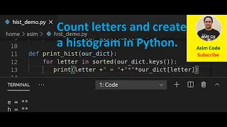 Count letters and create a histogram in Python