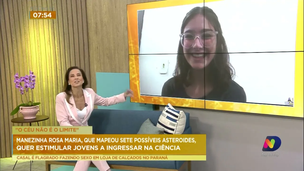 Rosa Maria, que mapeou sete possíveis asteroides, quer estimular jovens a ingressar na ciência