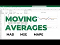 Moving Averages in Excel - MAD MAE MSE MAPE Forecast Graph