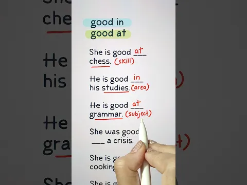 good at vs. good in