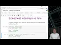 64 Numpy Speed Test ndarray vs list