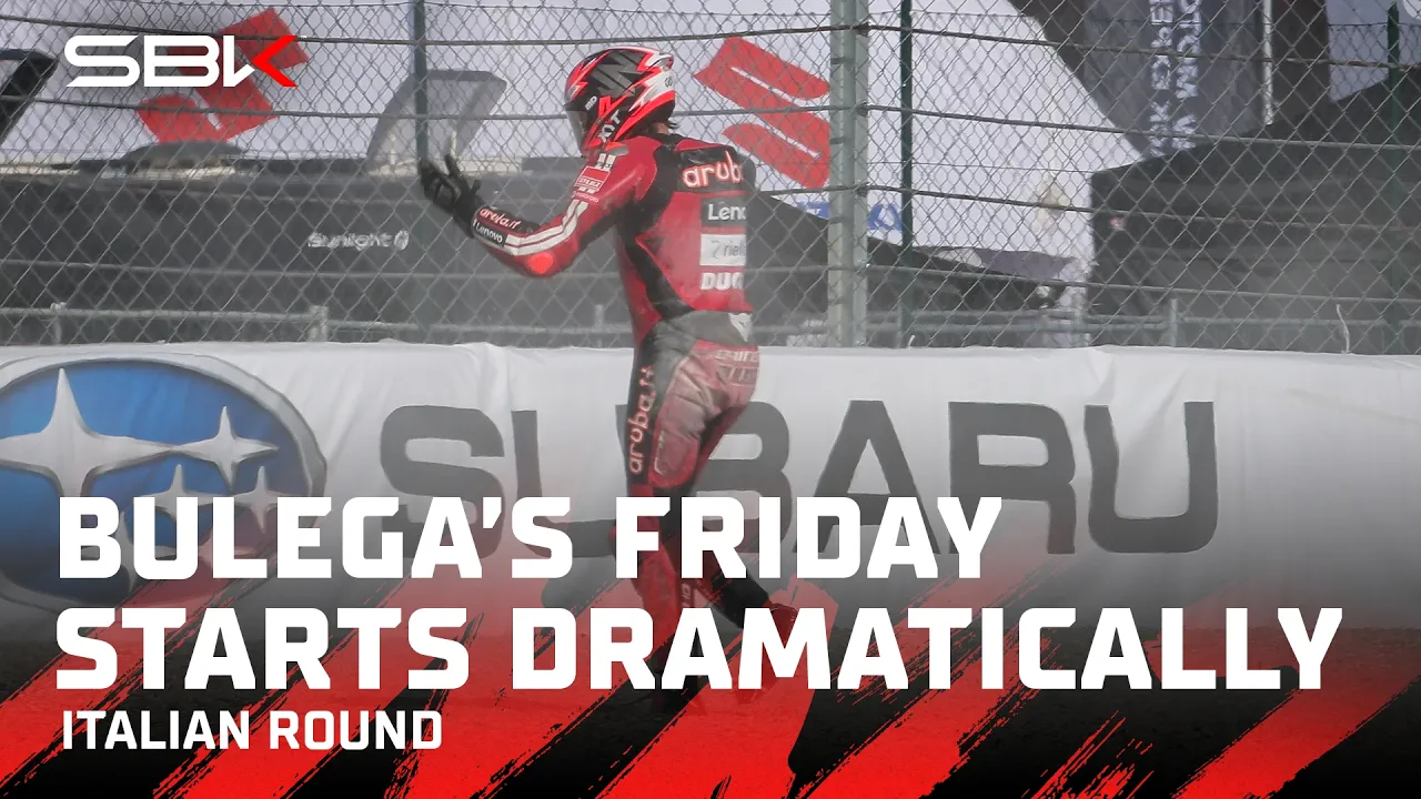 Nicolo Bulega's difficult Friday: two crashes at Cremona 👀 | 2026 #ItalianWorldSBK 🇮🇹
