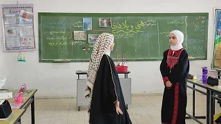 نص هي وبلادي لقاء بين الشاعر والمحبوبة أداء الطالبتين رغدالبلتاجي تالاالبلعاوي من الصف التاسع 