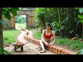 Download Lagu Farm Girl Builds Brick Wall Fence Around Homestead with Skill and Precision
