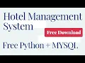 Hotel management system in python mysql