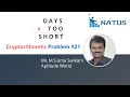 Cryptarithmetic Addition Problem DAYS TOO SHORT