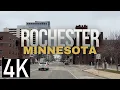 Driving in Rochester Minnesota 4K Street Tour - U S 63 Downtown Pill Hill Broadway Ave