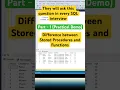 Stored Procedures vs functions - practical demo