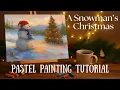 Paint a Glowing Christmas Snowman Magical Winter Light in Soft Pastel