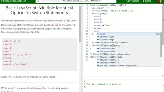 Basic JavaScript Multiple Identical Options in Switch Statements free code camp Dani