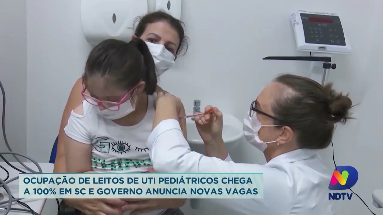 Ocupação de leitos de UTI pediátricos chega a 100% em SC e governo anuncia novas vagas