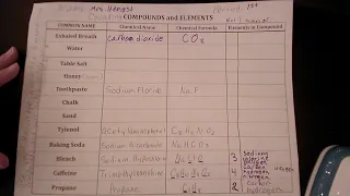 Counting Compounds and Elements worksheet directions