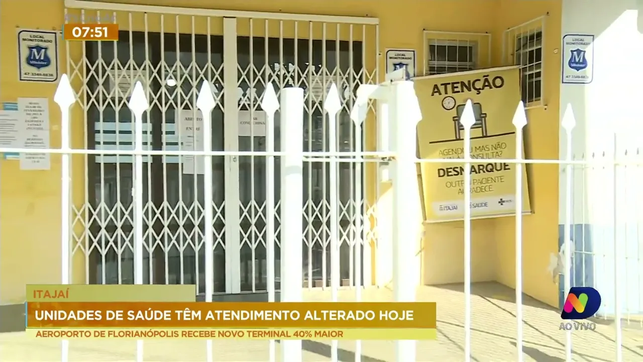 Cinco postos de saúde de Itajaí mudam horário de atendimento a partir desta quarta-feira