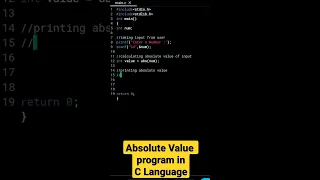 Absolute Value Program in C Language