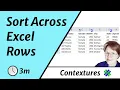 Sort Data in Excel Rows