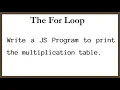 Multiplication Table of a Number Using JS