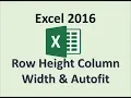 Excel 2016 - Autofit Column Width