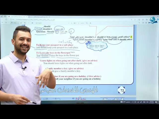 انكليزي السادس الاعدادي / الاقتراح و النصيحة و العرض
