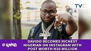 davido becomes richest nigerian on instagram with post worth n26 million