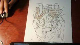 coloring the wolf talking to little red riding hood
