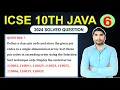Section-B Q-7 10th icse java computer 2024 ascending order using the Selection Sort technique