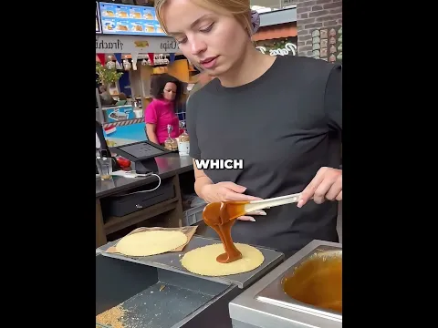 Caramel stuffed waffle slice