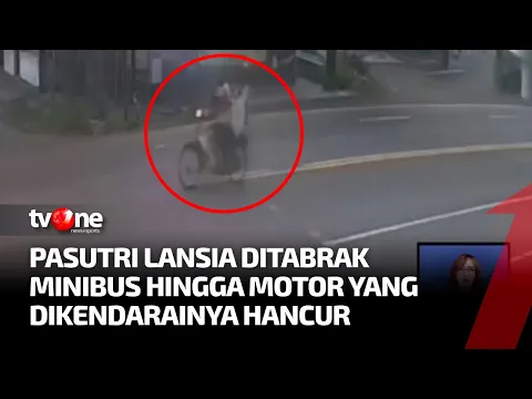 Melaju Kencang, Minibus Tabrak Sepeda Motor Hingga Terpental