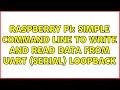 Raspberry Pi Simple command line to write and read data from UART serial loopback