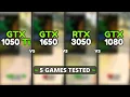 GTX 1050 Ti vs GTX 1650 vs RTX 3050 vs GTX 1080 Test In 5 Games
