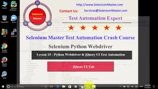 Lesson 15 Python Webdriver jQuery UI Tabs