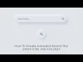 How to create animated neumorphism search bar using HTML CSS only AM Webtech