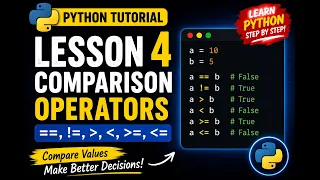 Python Lesson 4 - Comparison Operators