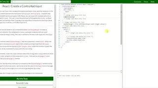 REACT Create a Controlled Input 28