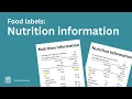 Food labels Nutrition information