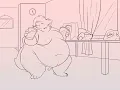 Evening snack fat furry animation