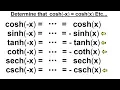 Calculus 2 Hyperbolic Functions 16 of 57 Determine cosh -x cosh x Etc