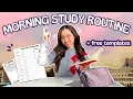PRODUCTIVE and REALISTIC MORNING STUDY ROUTINE for students FREE templates