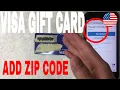 How To Register Zip Code On Visa Gift Card