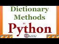 Dictionary Methods in python python dict function python tutorial for beginners in hindi