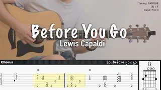 Download Before You Go - Lewis Capaldi | Fingerstyle Guitar | TAB + Chords + Lyrics MP3