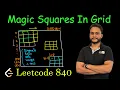 Magic Squares In Grid Hashmap Leetcode 840