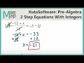 KutaSoftware PreAlgebra - Two-Step Equations With Integers