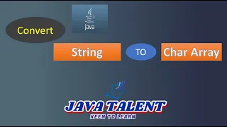 Java program to convert String to Char Array String to Char Array Debug Java Program JavaTalent