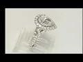 Very Wang Love 1 H diamond engagement ring double frame twist 14K WG pear - 28009