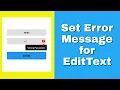 Set Error for the EditText