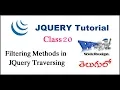 Filtering Methods in JQuery Traversing Telugu 17 VLR Training lass 20