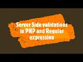Server side form validations in PHP and regular expression PHP Lecture 12 How to do this