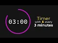 Timer with Bell Every 3 Minutes 1 hour