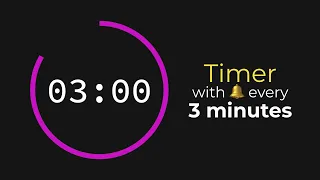 Timer with Bell Every 3 Minutes 1 hour
