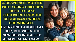 A MOTHER WITH MANY YOUNG CHILDREN WOULD TAKE LEFTOVERS FROM THE RESTAURANT, WHEN THE NEW BOSS...
